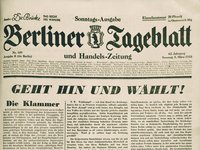 Cover des "Berliner Tageblatts" vom 5. März 1933.